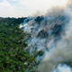 Aerial view of a burning area of Amazon rainforest reserve, south of Novo Progresso in Para state, on August 16, 2020.